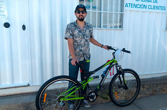 Tercer ganador de bicicleta Aguas San Pedro